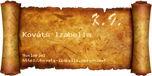 Kováts Izabella névjegykártya